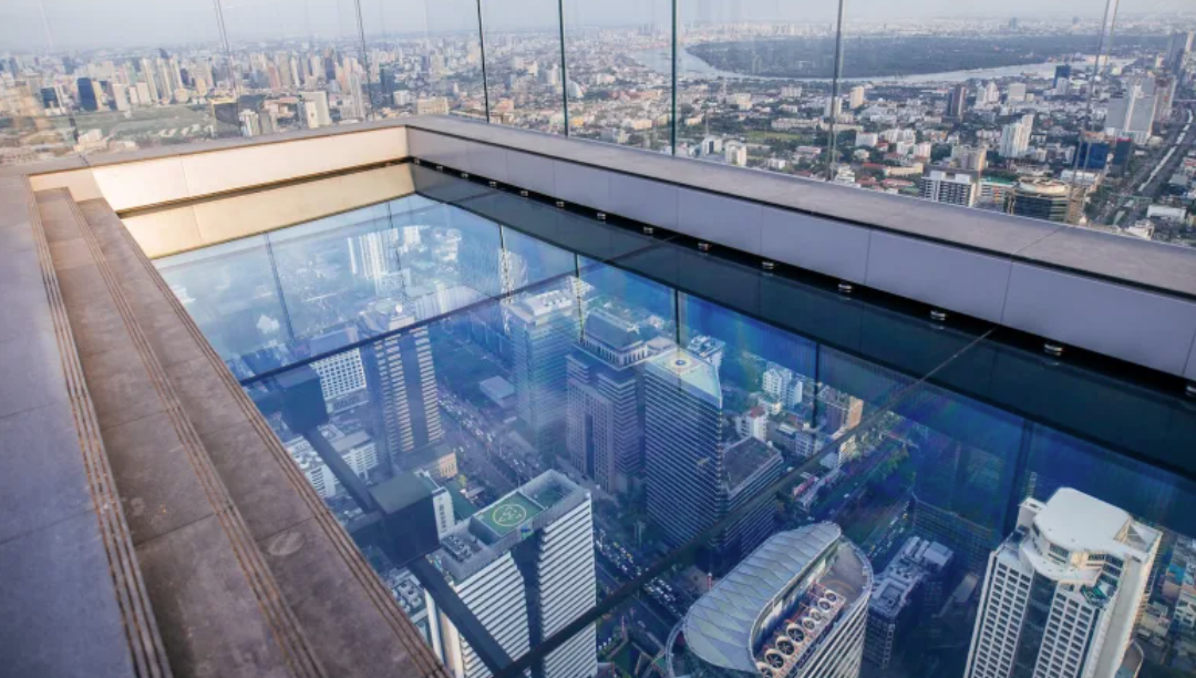 Terrifying glass floor opens atop Thailand’s tallest completed building