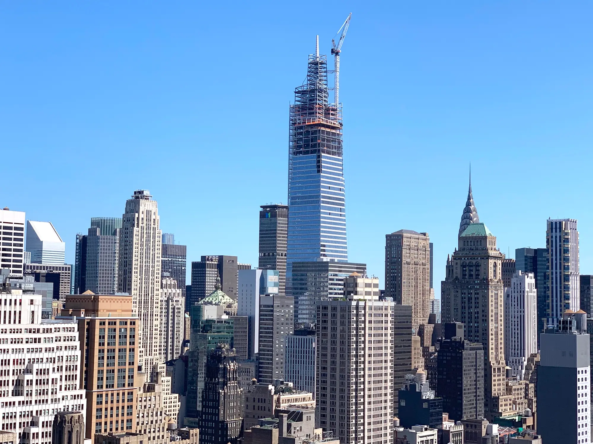 Construction of the top of the One Vanderbilt building